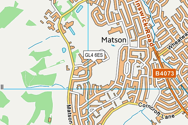 GL4 6ES map - OS VectorMap District (Ordnance Survey)