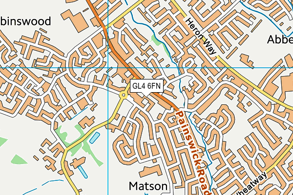 GL4 6FN map - OS VectorMap District (Ordnance Survey)