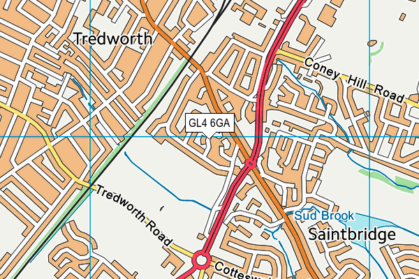 GL4 6GA map - OS VectorMap District (Ordnance Survey)