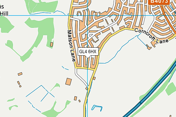 GL4 6HX map - OS VectorMap District (Ordnance Survey)