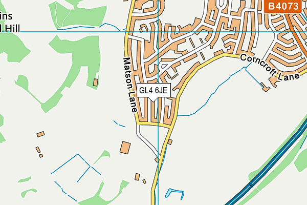 GL4 6JE map - OS VectorMap District (Ordnance Survey)