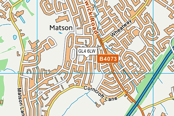 GL4 6LW map - OS VectorMap District (Ordnance Survey)