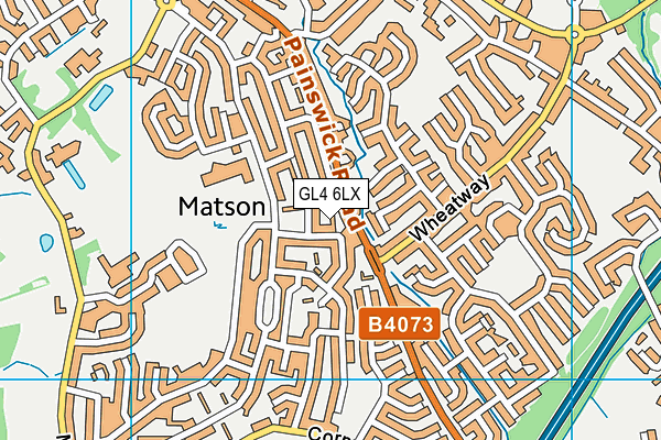 GL4 6LX map - OS VectorMap District (Ordnance Survey)