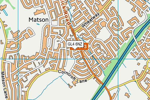 GL4 6NZ map - OS VectorMap District (Ordnance Survey)