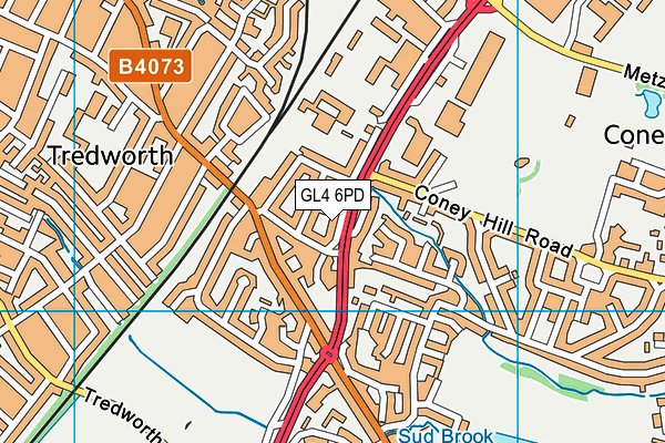 GL4 6PD map - OS VectorMap District (Ordnance Survey)