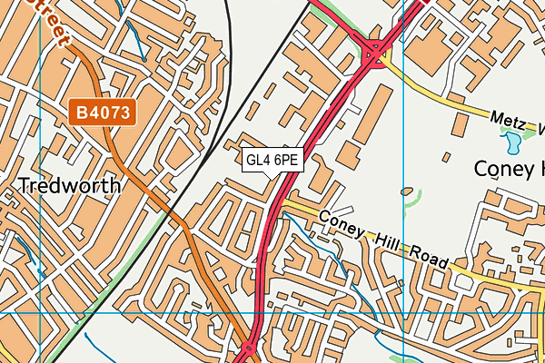 GL4 6PE map - OS VectorMap District (Ordnance Survey)