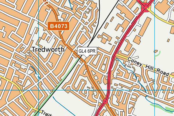 GL4 6PR map - OS VectorMap District (Ordnance Survey)