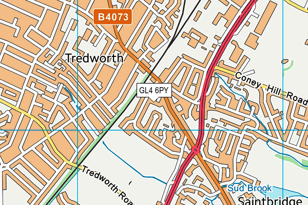 GL4 6PY map - OS VectorMap District (Ordnance Survey)