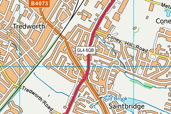 GL4 6QB map - OS VectorMap District (Ordnance Survey)