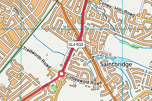 GL4 6QS map - OS VectorMap District (Ordnance Survey)