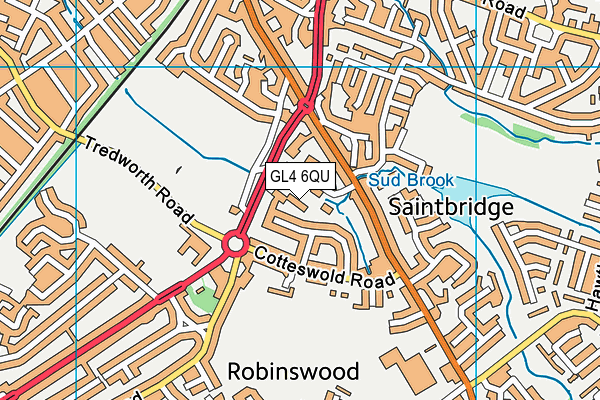 GL4 6QU map - OS VectorMap District (Ordnance Survey)