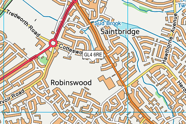 GL4 6RE map - OS VectorMap District (Ordnance Survey)