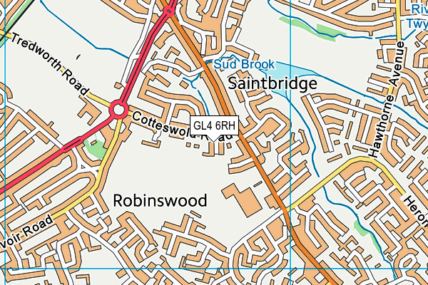 GL4 6RH map - OS VectorMap District (Ordnance Survey)