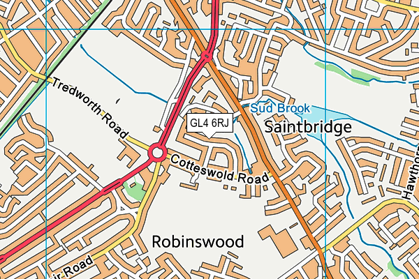 GL4 6RJ map - OS VectorMap District (Ordnance Survey)