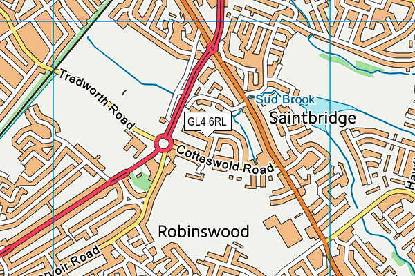 GL4 6RL map - OS VectorMap District (Ordnance Survey)