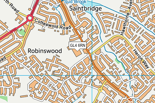 Gloucester Academy map (GL4 6RN) - OS VectorMap District (Ordnance Survey)