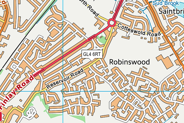 GL4 6RT map - OS VectorMap District (Ordnance Survey)