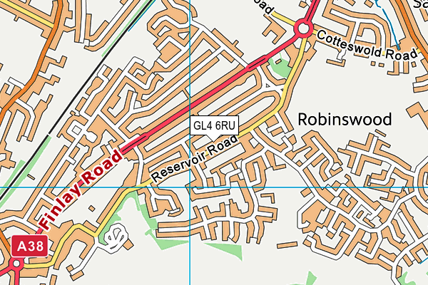 GL4 6RU map - OS VectorMap District (Ordnance Survey)