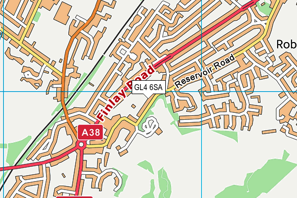GL4 6SA map - OS VectorMap District (Ordnance Survey)