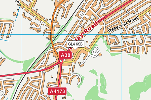 GL4 6SB map - OS VectorMap District (Ordnance Survey)