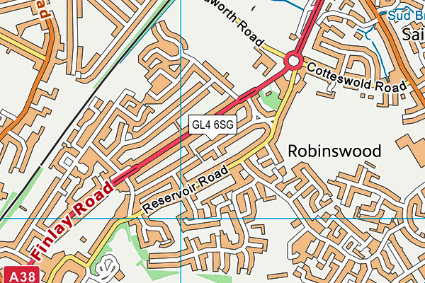 GL4 6SG map - OS VectorMap District (Ordnance Survey)