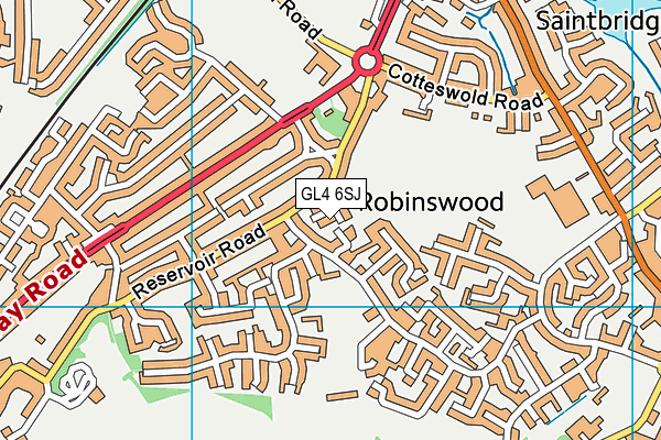 GL4 6SJ map - OS VectorMap District (Ordnance Survey)