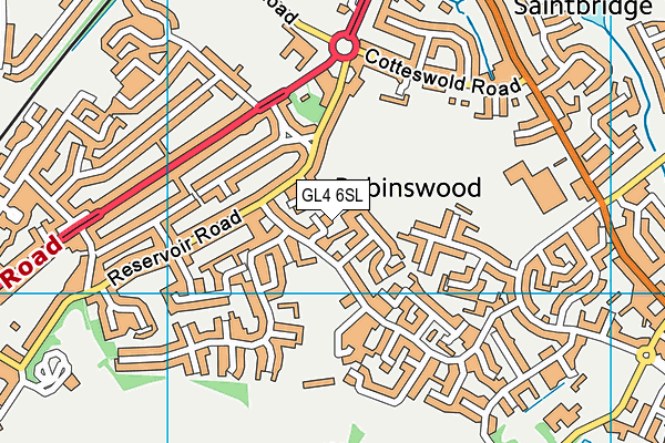 GL4 6SL map - OS VectorMap District (Ordnance Survey)