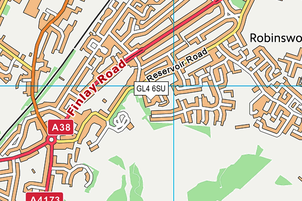 GL4 6SU map - OS VectorMap District (Ordnance Survey)