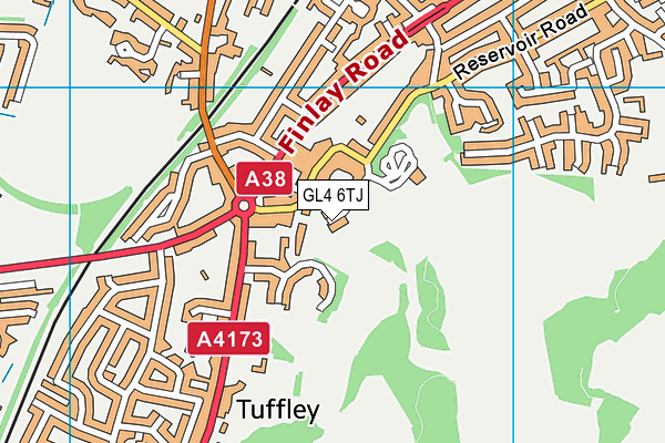 GL4 6TJ map - OS VectorMap District (Ordnance Survey)