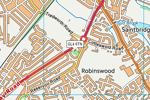 GL4 6TN map - OS VectorMap District (Ordnance Survey)