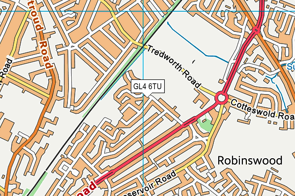 GL4 6TU map - OS VectorMap District (Ordnance Survey)