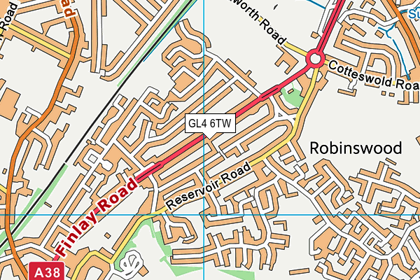 GL4 6TW map - OS VectorMap District (Ordnance Survey)