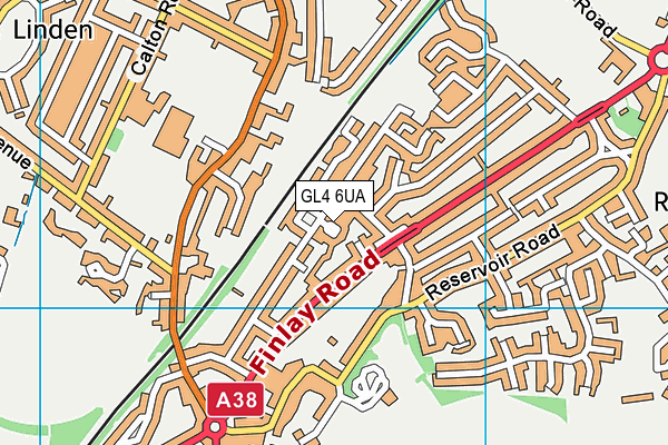 GL4 6UA map - OS VectorMap District (Ordnance Survey)