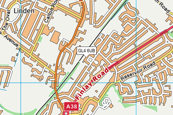 GL4 6UB map - OS VectorMap District (Ordnance Survey)