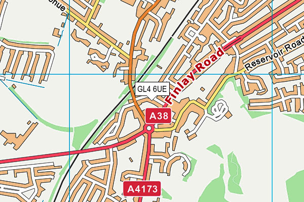 GL4 6UE map - OS VectorMap District (Ordnance Survey)