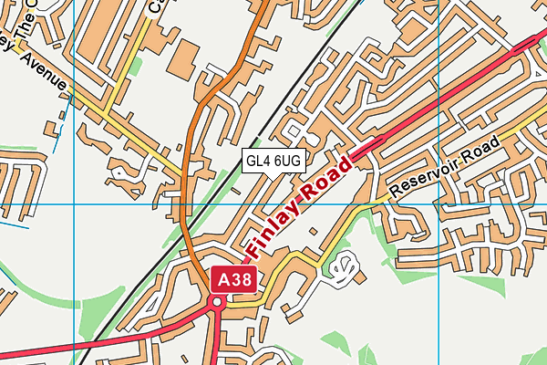 GL4 6UG map - OS VectorMap District (Ordnance Survey)