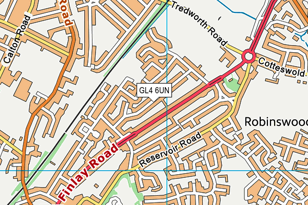 GL4 6UN map - OS VectorMap District (Ordnance Survey)