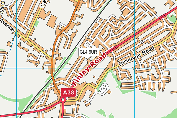 GL4 6UR map - OS VectorMap District (Ordnance Survey)