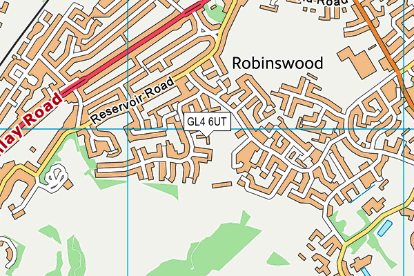 GL4 6UT map - OS VectorMap District (Ordnance Survey)