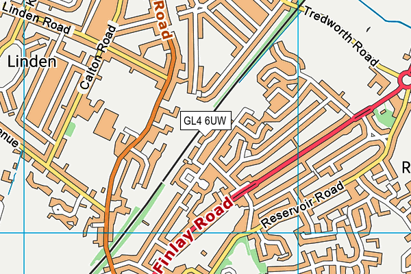 GL4 6UW map - OS VectorMap District (Ordnance Survey)