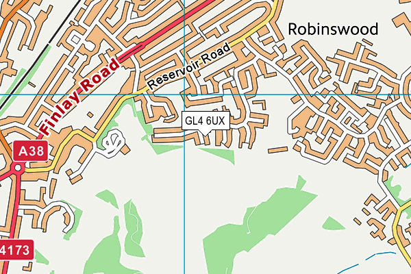 GL4 6UX map - OS VectorMap District (Ordnance Survey)