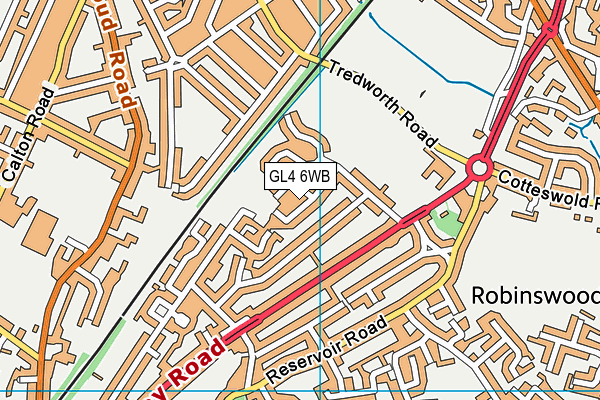 GL4 6WB map - OS VectorMap District (Ordnance Survey)