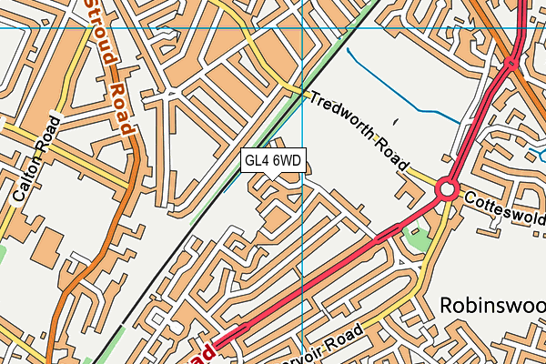 GL4 6WD map - OS VectorMap District (Ordnance Survey)