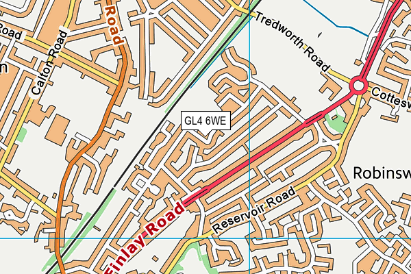 GL4 6WE map - OS VectorMap District (Ordnance Survey)