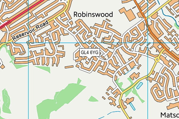 GL4 6YG map - OS VectorMap District (Ordnance Survey)