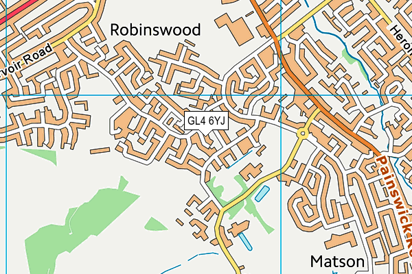 GL4 6YJ map - OS VectorMap District (Ordnance Survey)