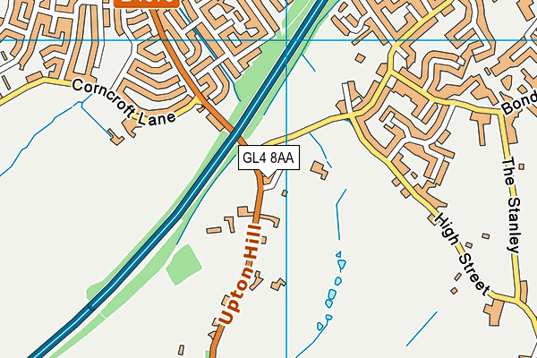 GL4 8AA map - OS VectorMap District (Ordnance Survey)