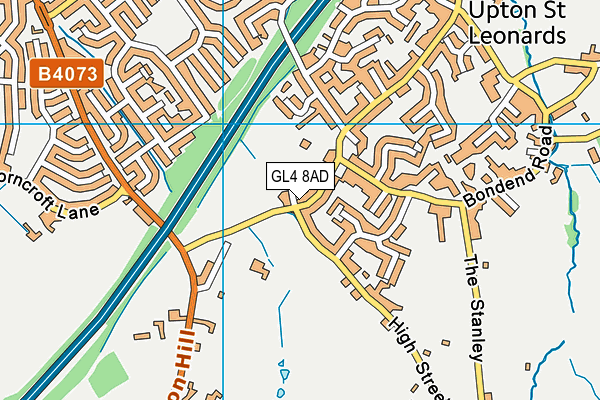 GL4 8AD map - OS VectorMap District (Ordnance Survey)