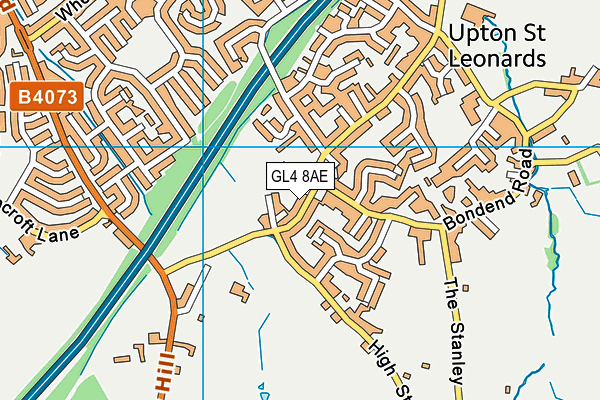 GL4 8AE map - OS VectorMap District (Ordnance Survey)