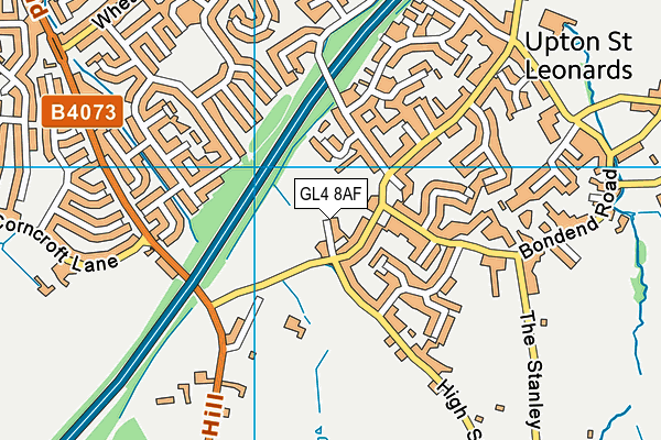 GL4 8AF map - OS VectorMap District (Ordnance Survey)